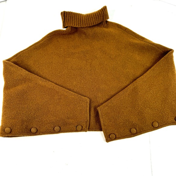 Zara Brown Wool Blend Cropped Sweater - Picture 6 of 9